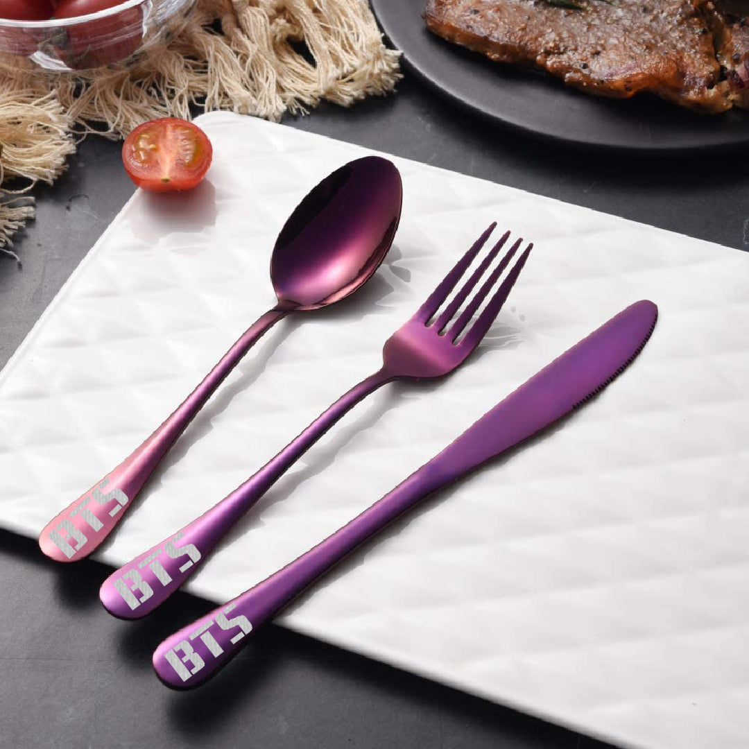 Army Purple Cutlery Set