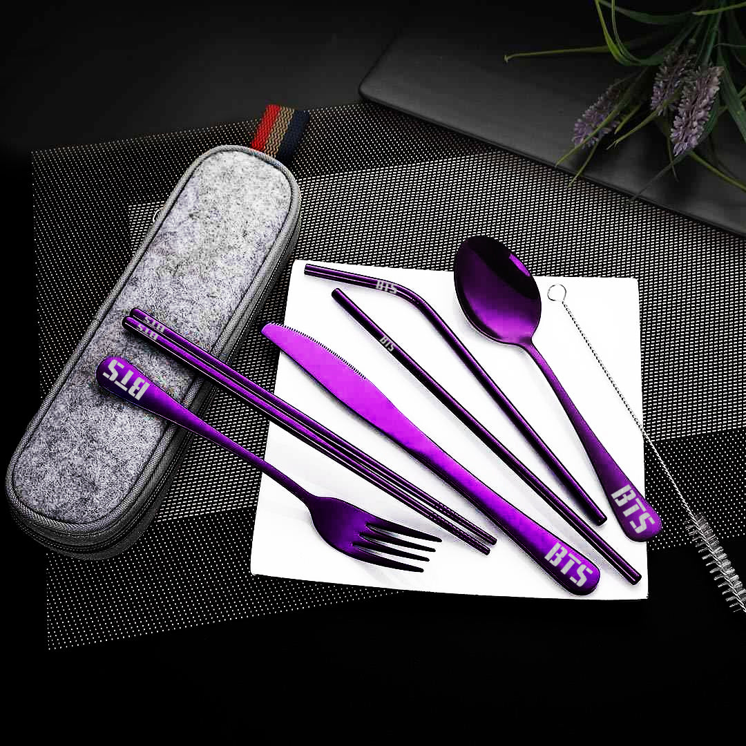 Army Purple Cutlery Set